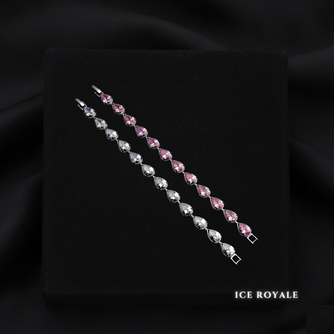 [ZESTAW] Bransoletka Cristal Pink + Silver