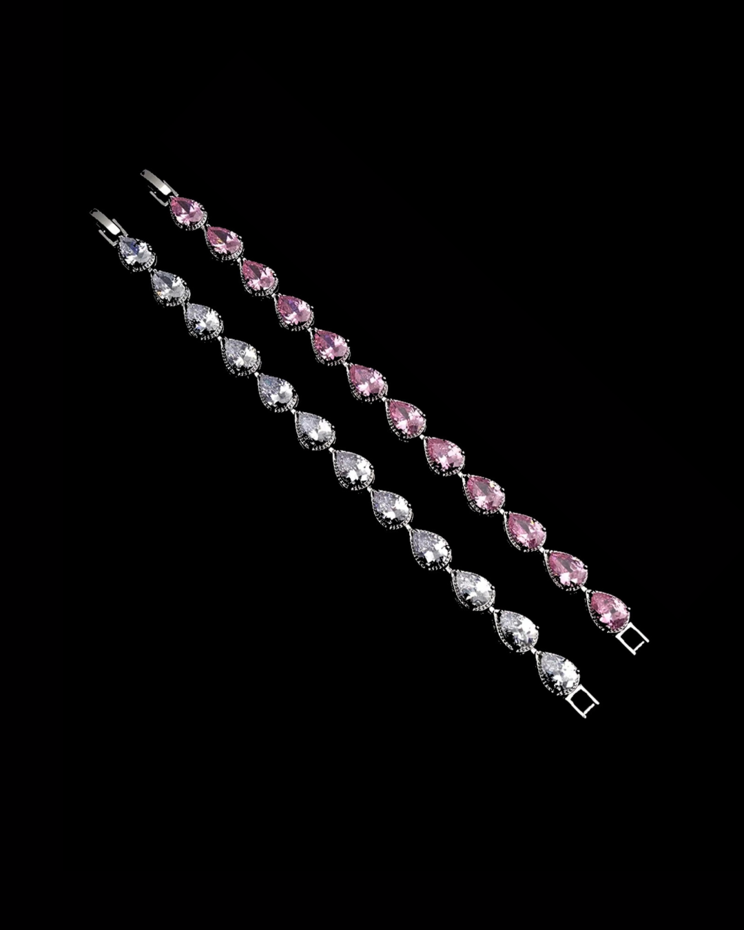[zestaw] Bransoletka Cristal pink + silver
